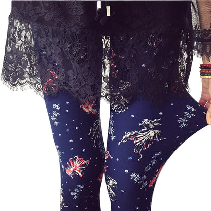 Flower Pattern Leggings For Women