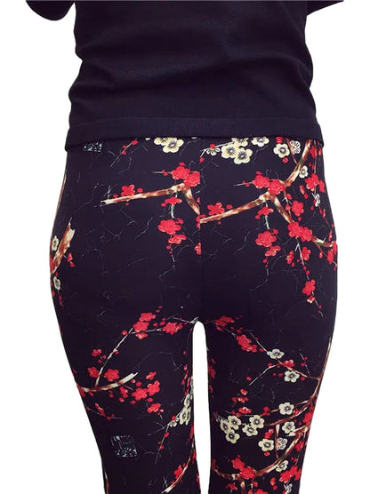 Flower Pattern Leggings For Women