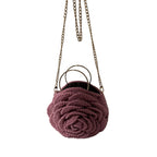 Stylish ThreadsByHannah flower purse in pink with chain strap and unique rose design