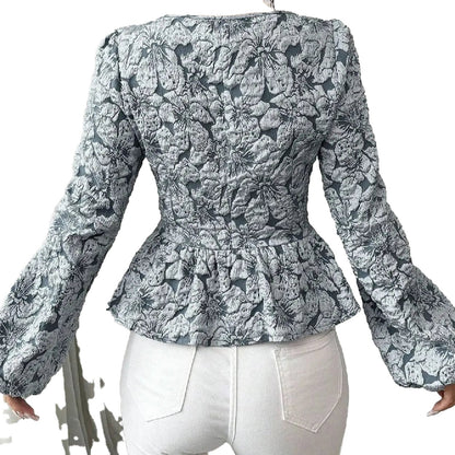 French Vintage Blouse For Women Peasant Top