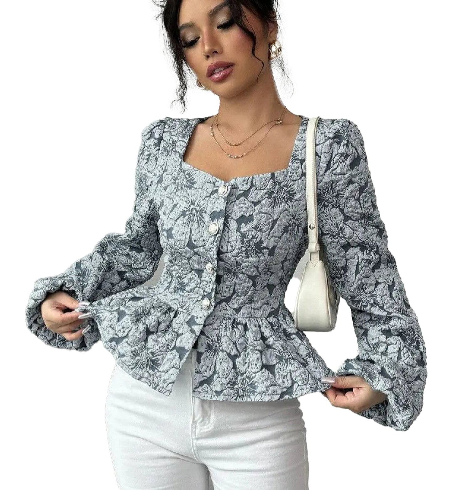 French Vintage Blouse For Women Peasant Top
