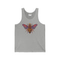 Gray LuckeLadybug queen bee tank top with colorful bee graphic and crown design
