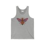 Gray LuckeLadybug queen bee tank top with colorful bee graphic and crown design