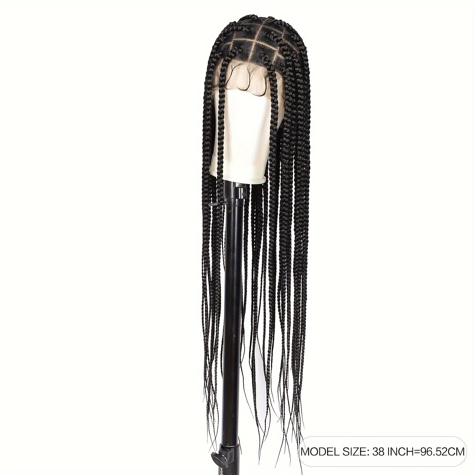 LuckeLadybug full lace braided wig with baby hair displayed on a mannequin for a stylish look