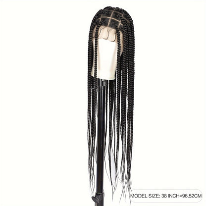 LuckeLadybug full lace braided wig with baby hair displayed on a mannequin for a stylish look