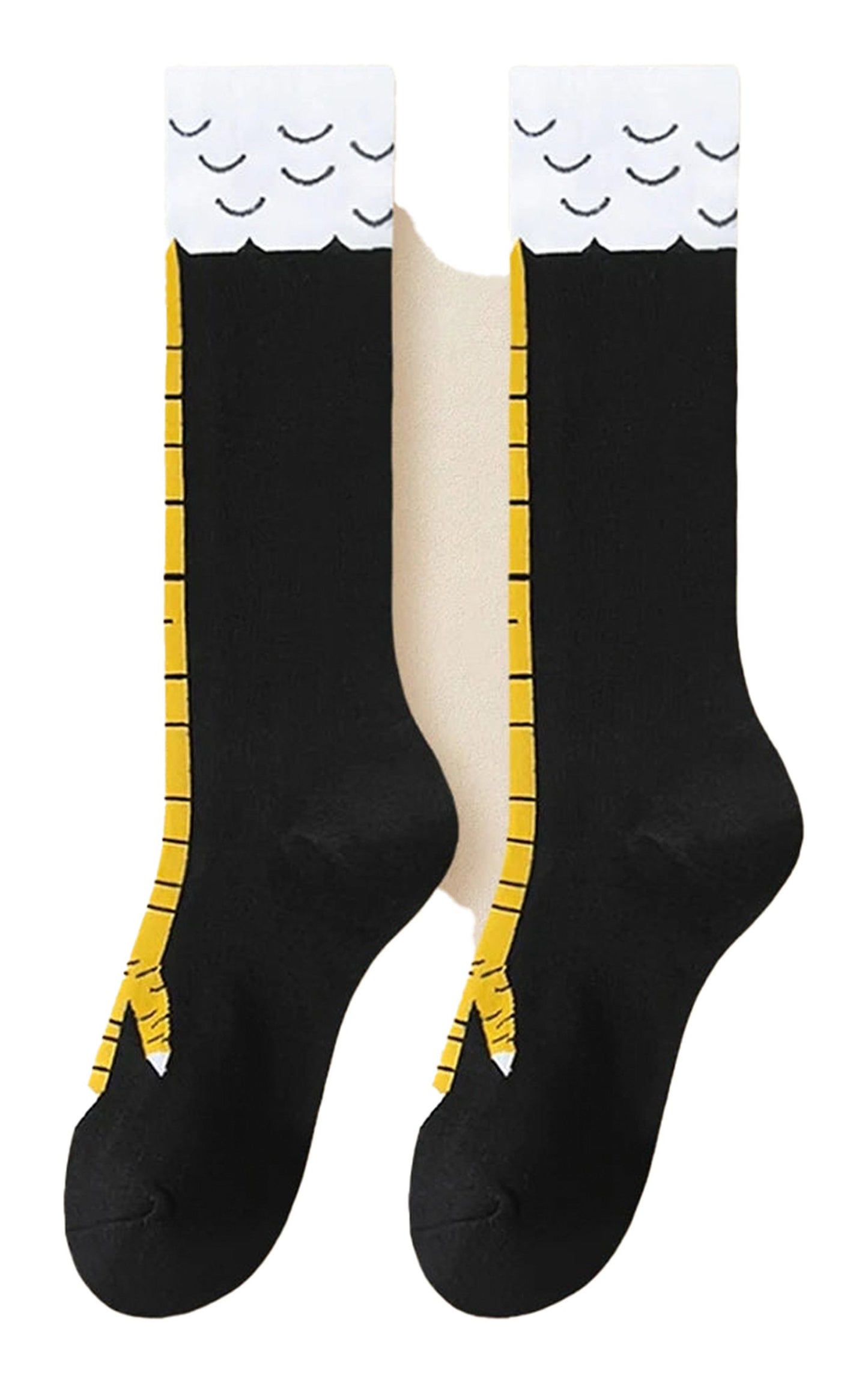 Funny chicken feet thigh high stockings with a playful design and vibrant colors for a fun look