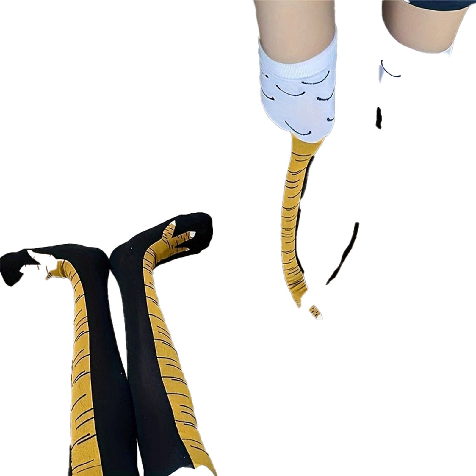 Funny chicken feet thigh high stockings with a playful design for a fun fashion statement