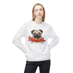 Funny dog mom sweatshirt by LuckeLadybug with pug graphic and fam-inal text in white