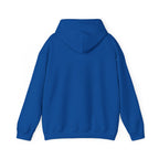 Blue plain hoodie back view from LuckeLadybug for funny husky graphic hoodie design