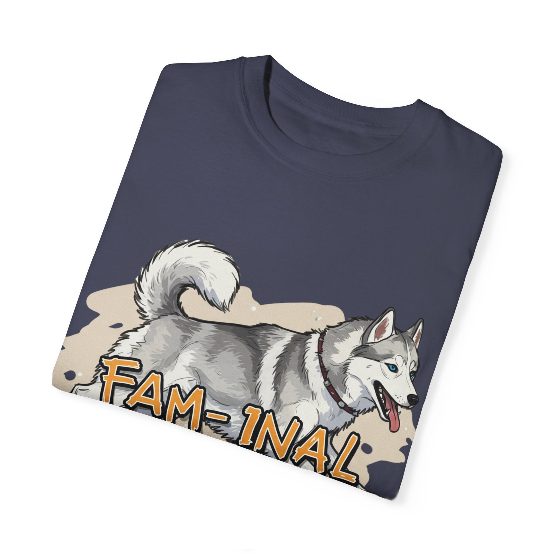 LuckeLadybug funny husky shirt for adults with cartoon husky and fun text design