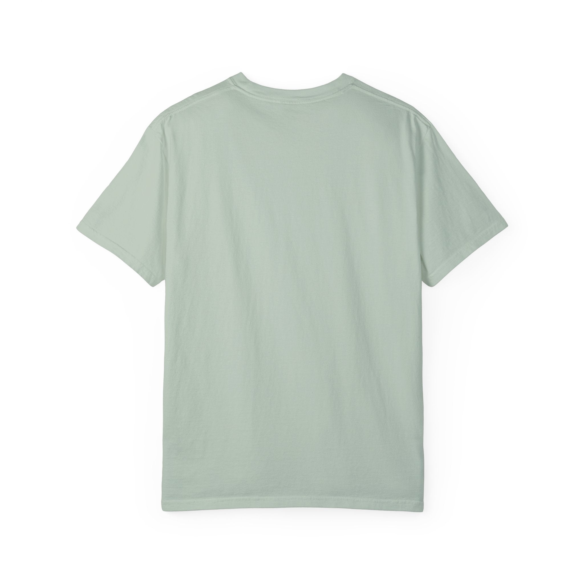 Light green plain t-shirt back view by LuckeLadybug for funny husky shirt for adults