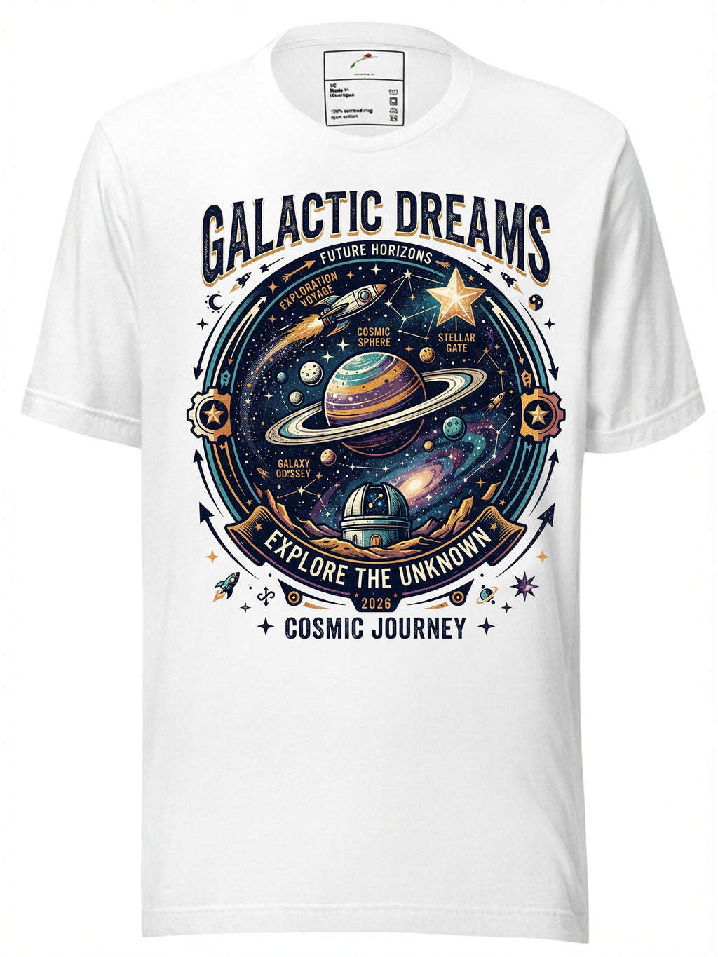 LuckeLadybug Cosmic Journey T-Shirt with Galactic Dreams and Powerball Theme for Space Lovers