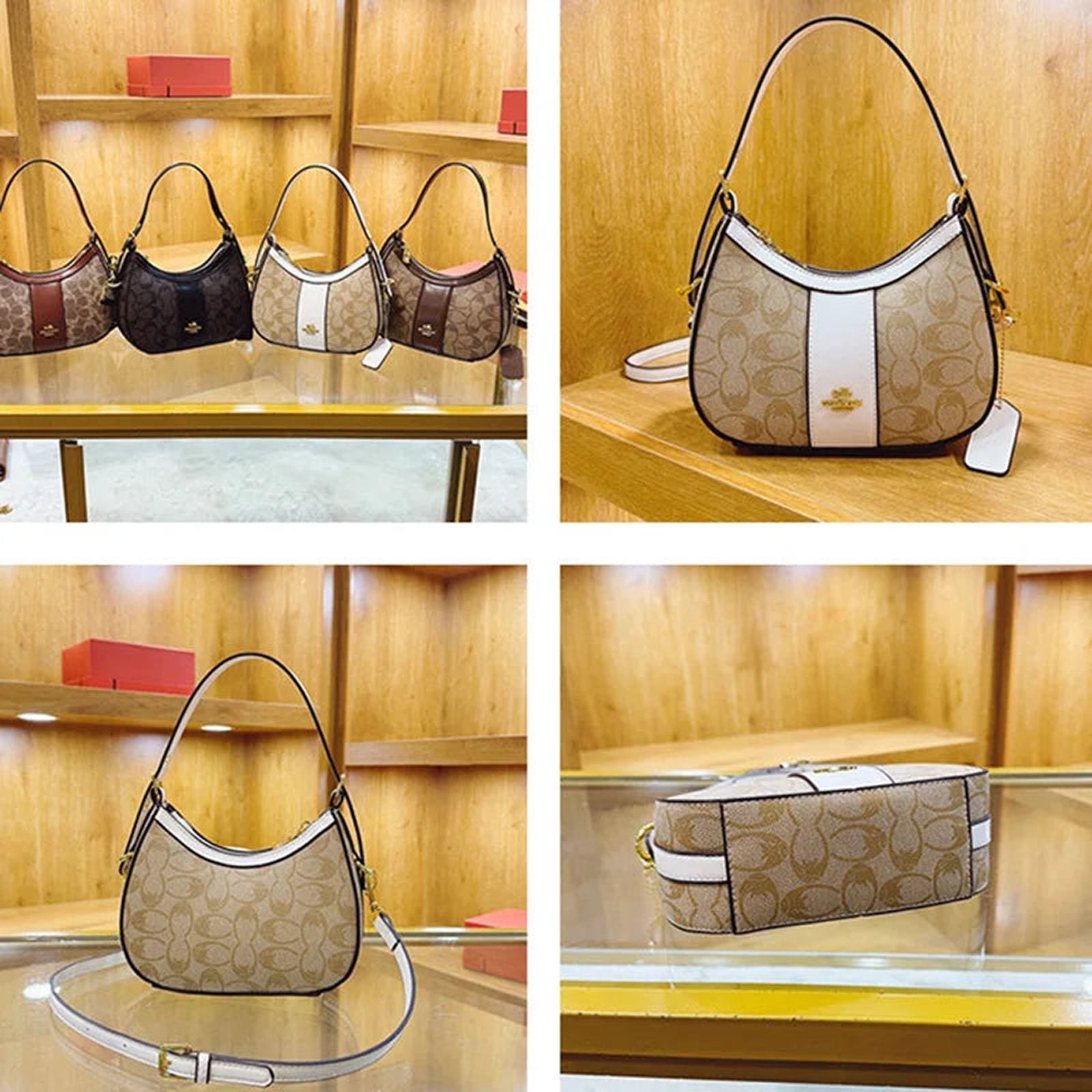 Stylish geometric pattern women's hobo bag in various colors for casual outings