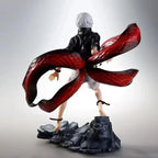 LuckeLadybug LLC figurine of a ghoul in Tokyo with striking red details and a dynamic pose