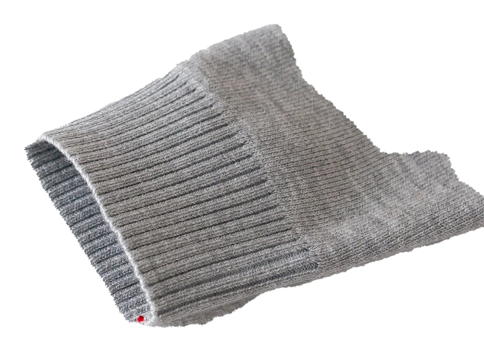 Soft gray girls Christmas deer sweater featuring ribbed cuffs for festive comfort