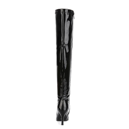 Glossy Thigh High Boots For Women