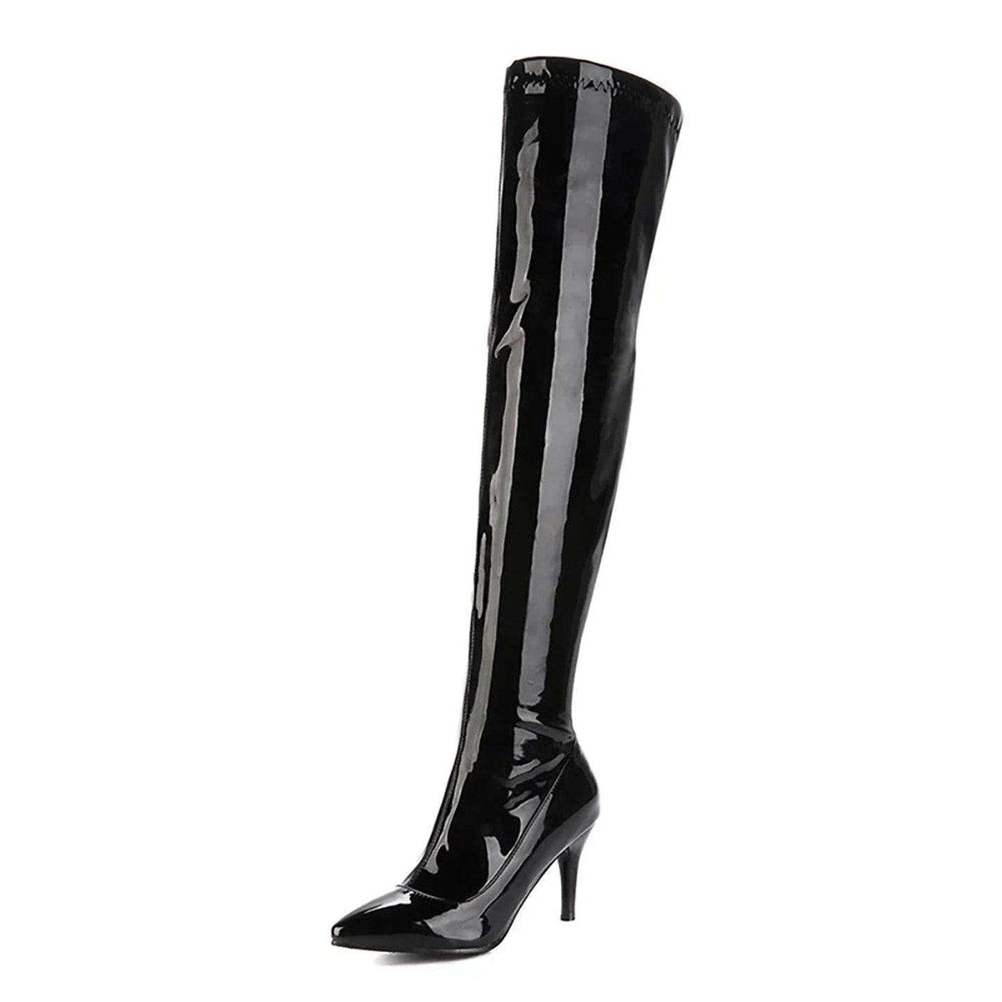 Glossy Thigh High Boots For Women