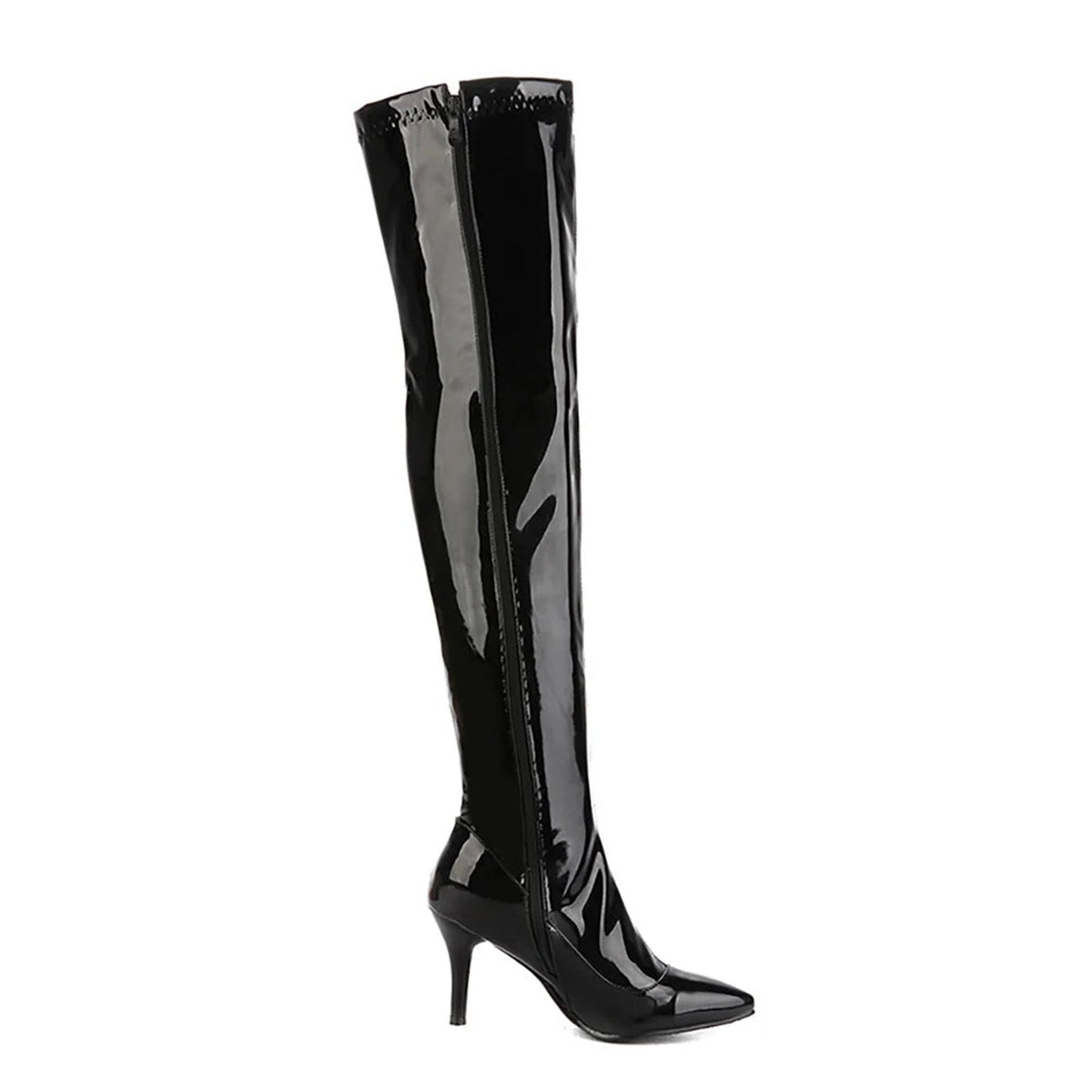 Glossy Thigh High Boots For Women