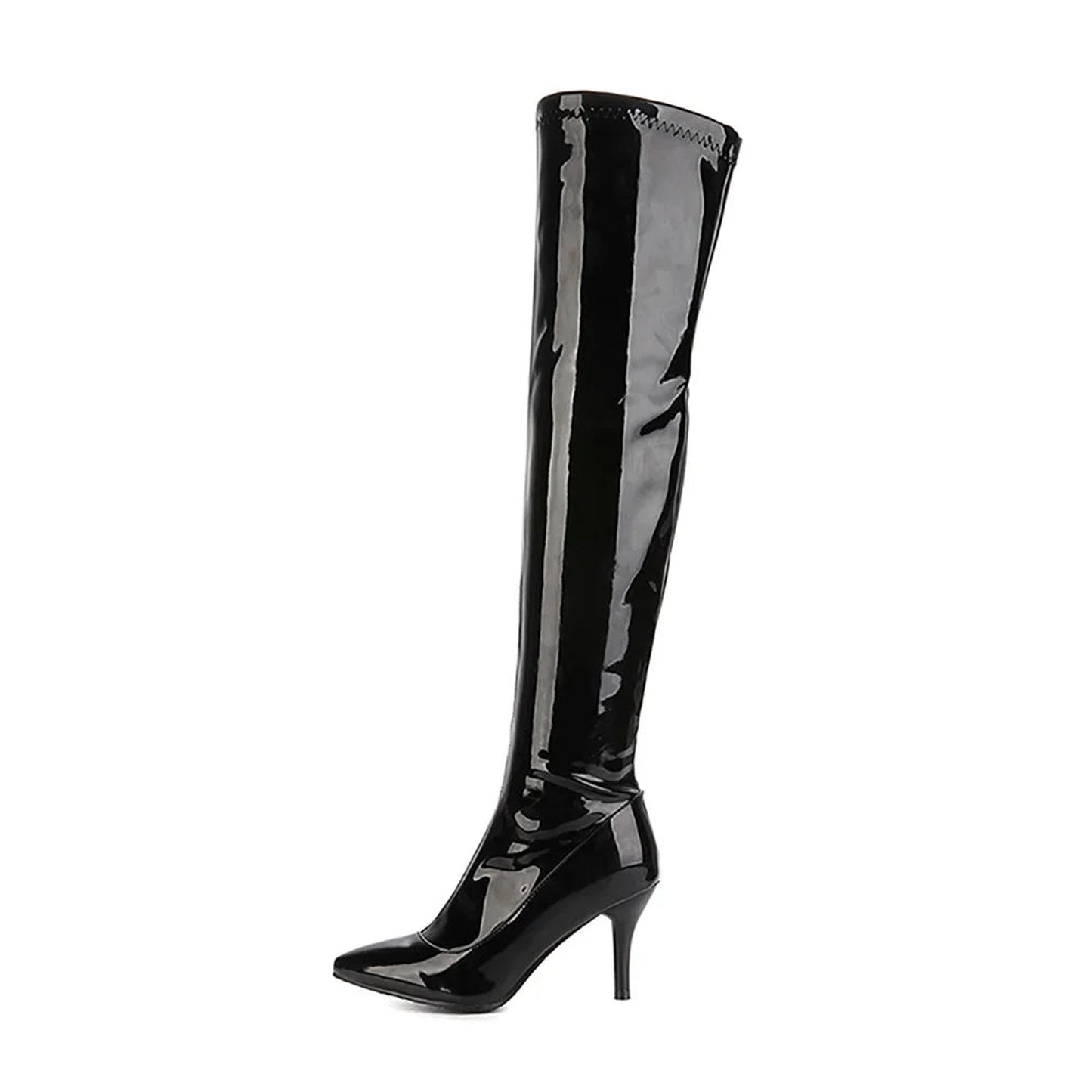 Glossy Thigh High Boots For Women