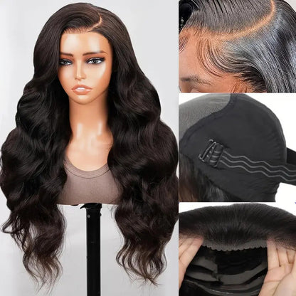 LuckeLadybug glueless human hair wig for women with natural waves and adjustable cap for comfort