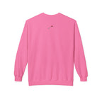 Back view of pink God Made sweatshirt by LuckeLadybug with small embroidered ladybug detail