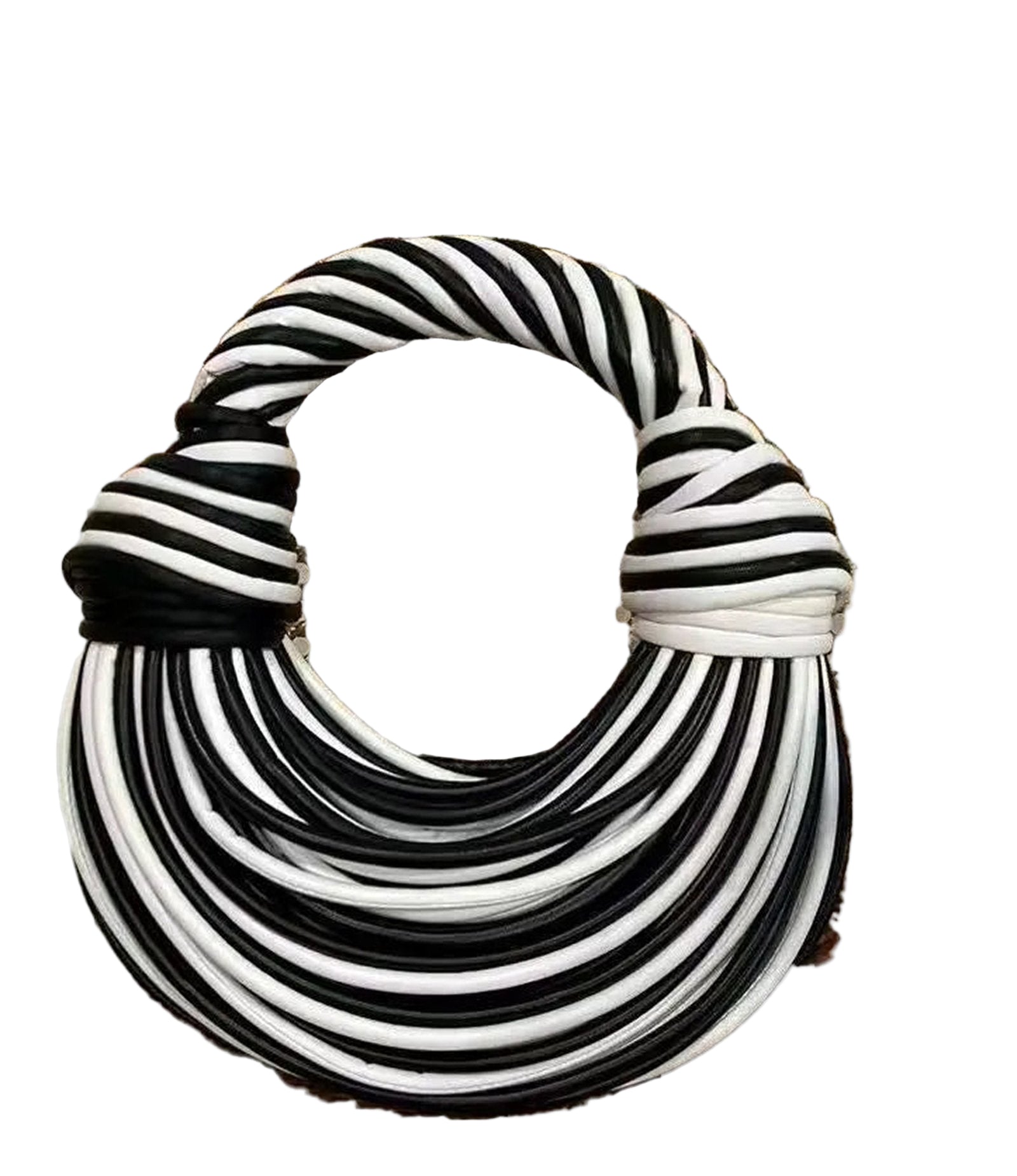 Stylish black and white hobo bag from LuckeLadybug LLC, perfect for casual outings