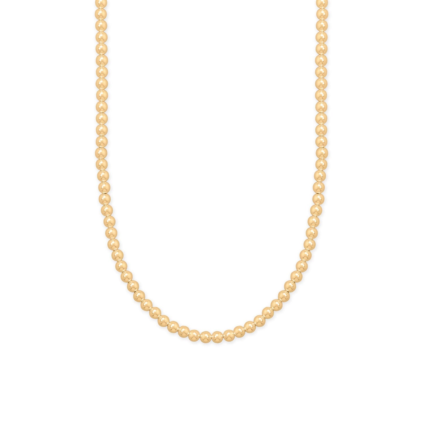 Delicate gold filled bead necklace featuring shiny, round beads designed for elegant occasions