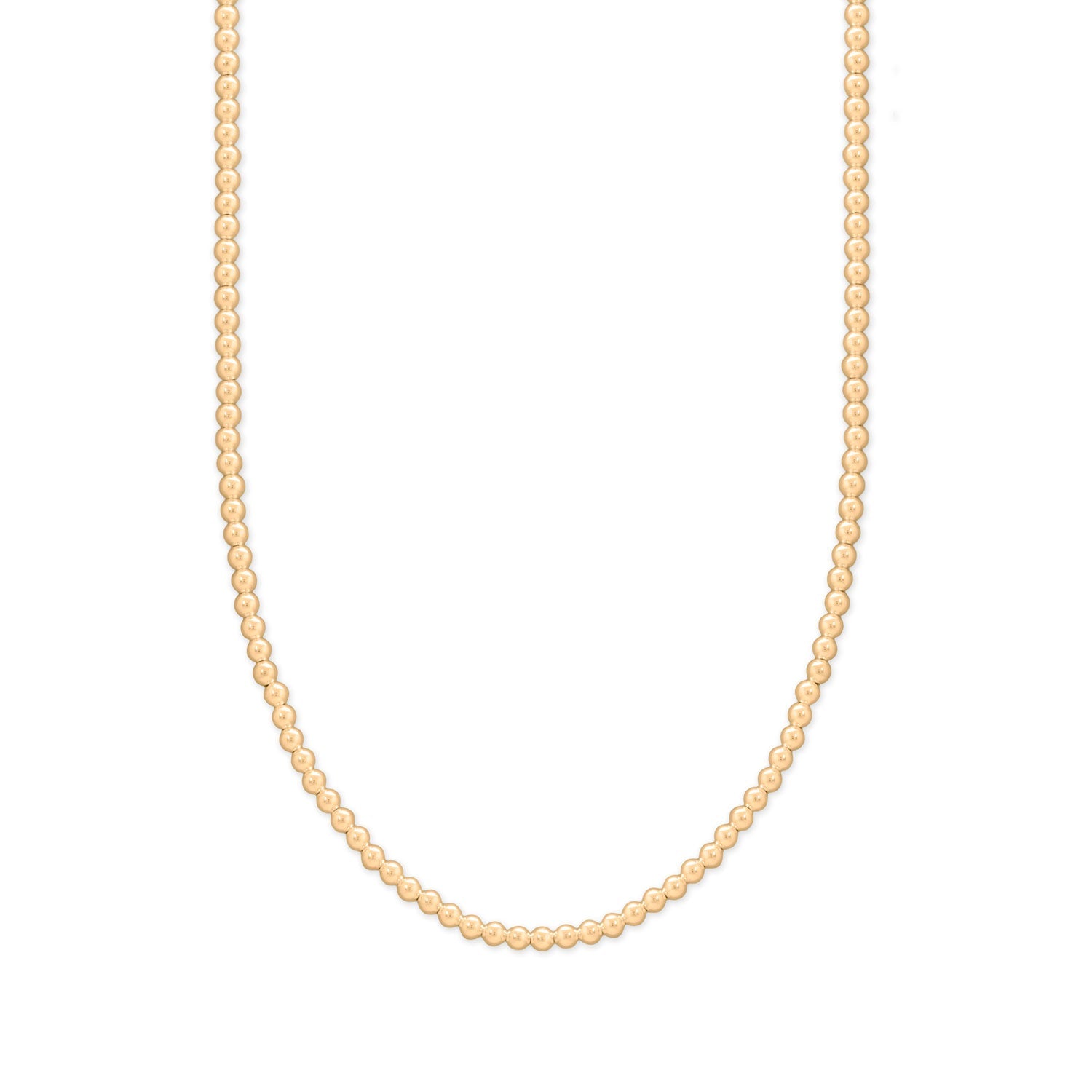 Elegant gold filled bead necklace featuring a classic design for versatile styling