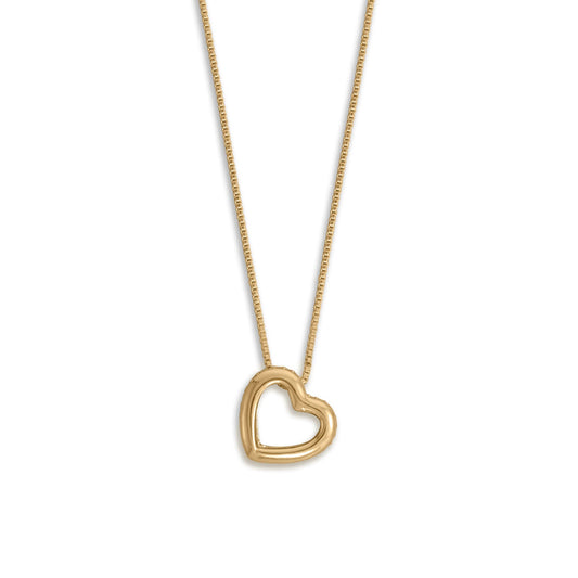 Gold plated heart necklace designed by LuckeLadybug LLC for stylish and romantic accessorizing