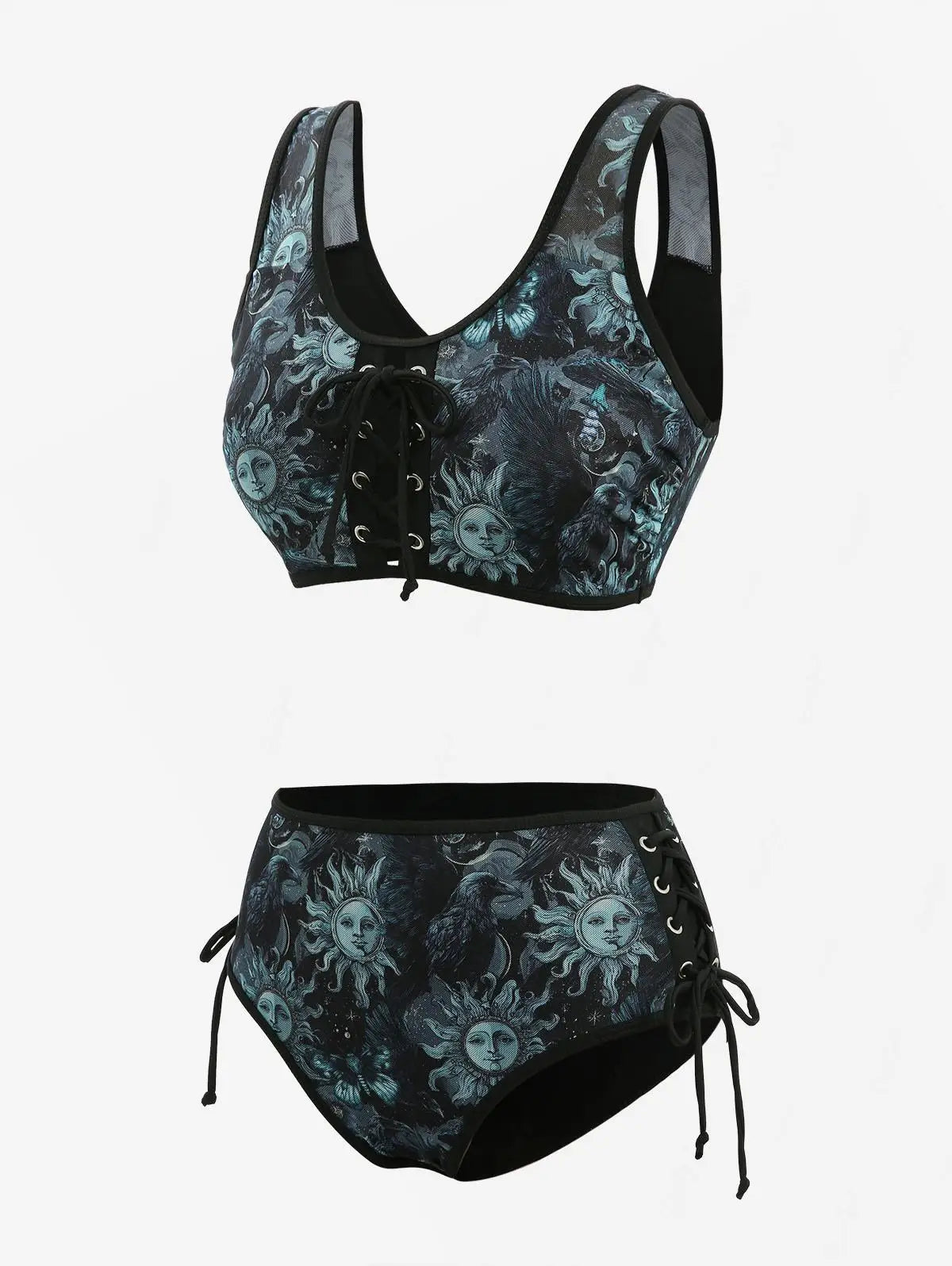 Gothic Bikini: Emo Celestial Raven Swimsuit