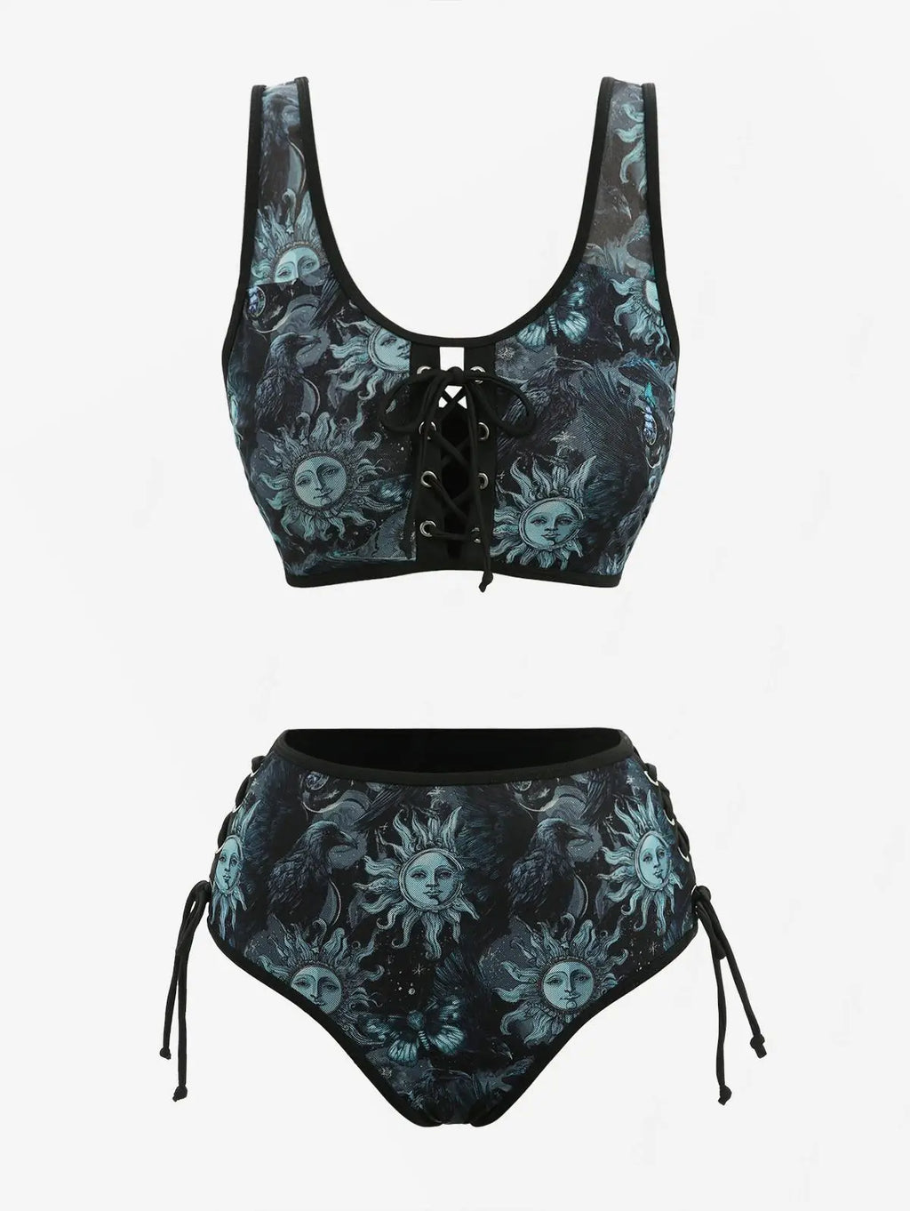 Gothic Bikini: Emo Celestial Raven Swimsuit