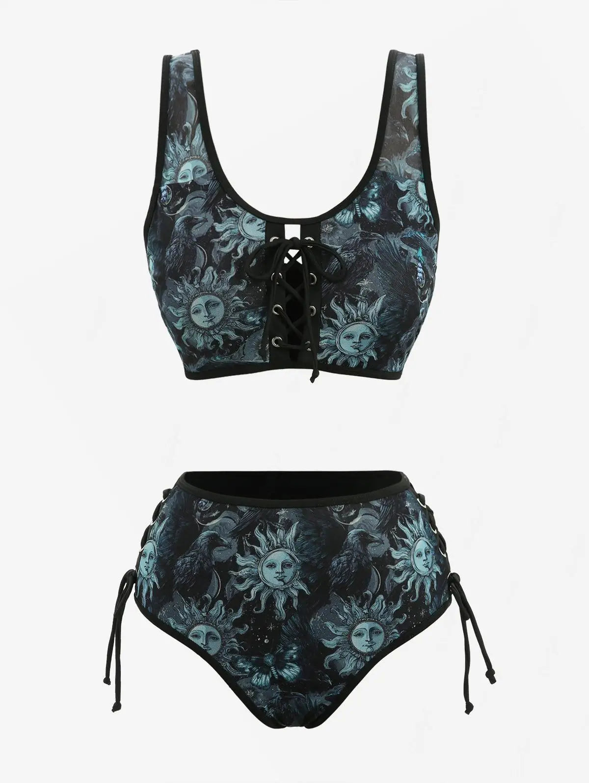 Gothic Bikini: Emo Celestial Raven Swimsuit