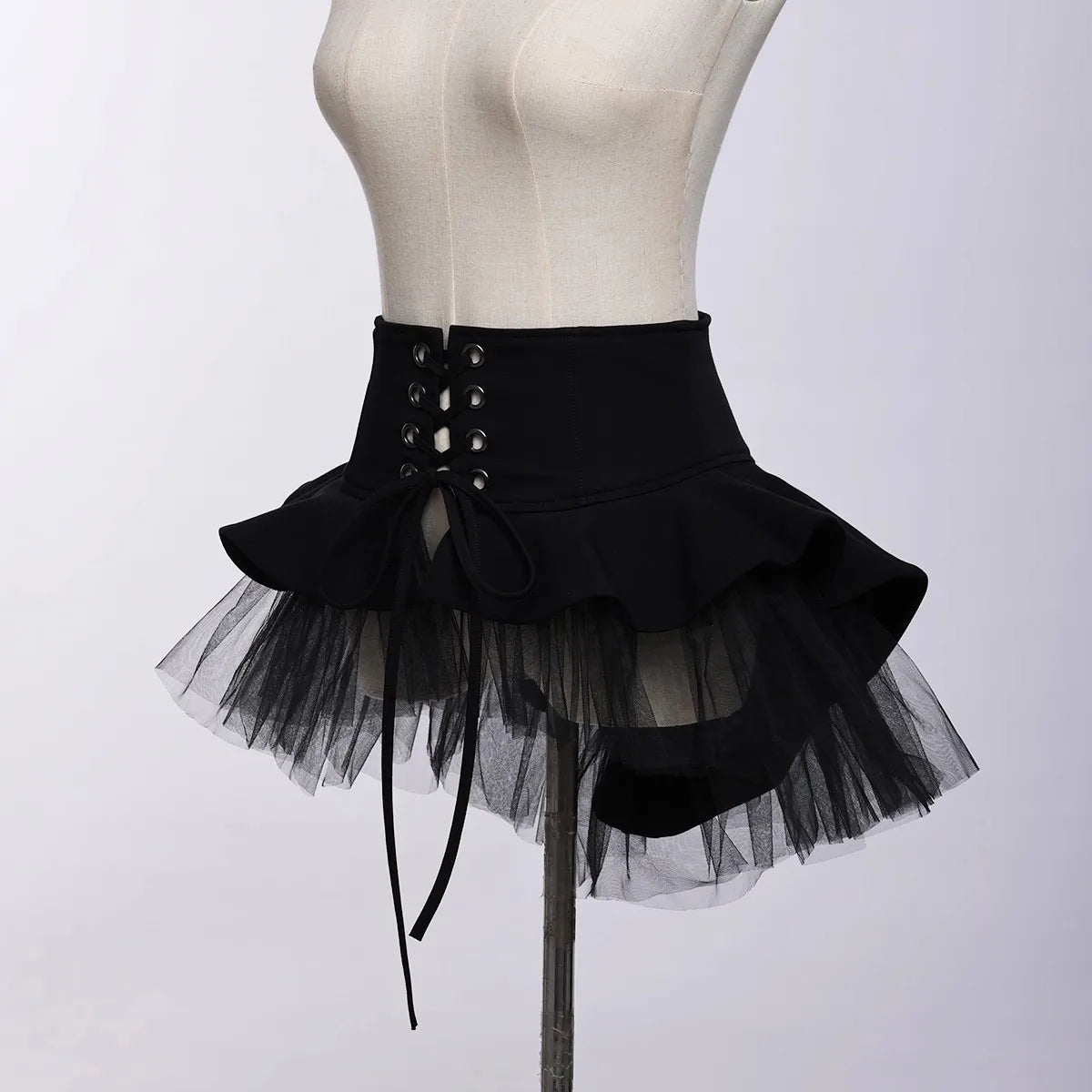 Gothic Corset Skirt With Tulle Detailing