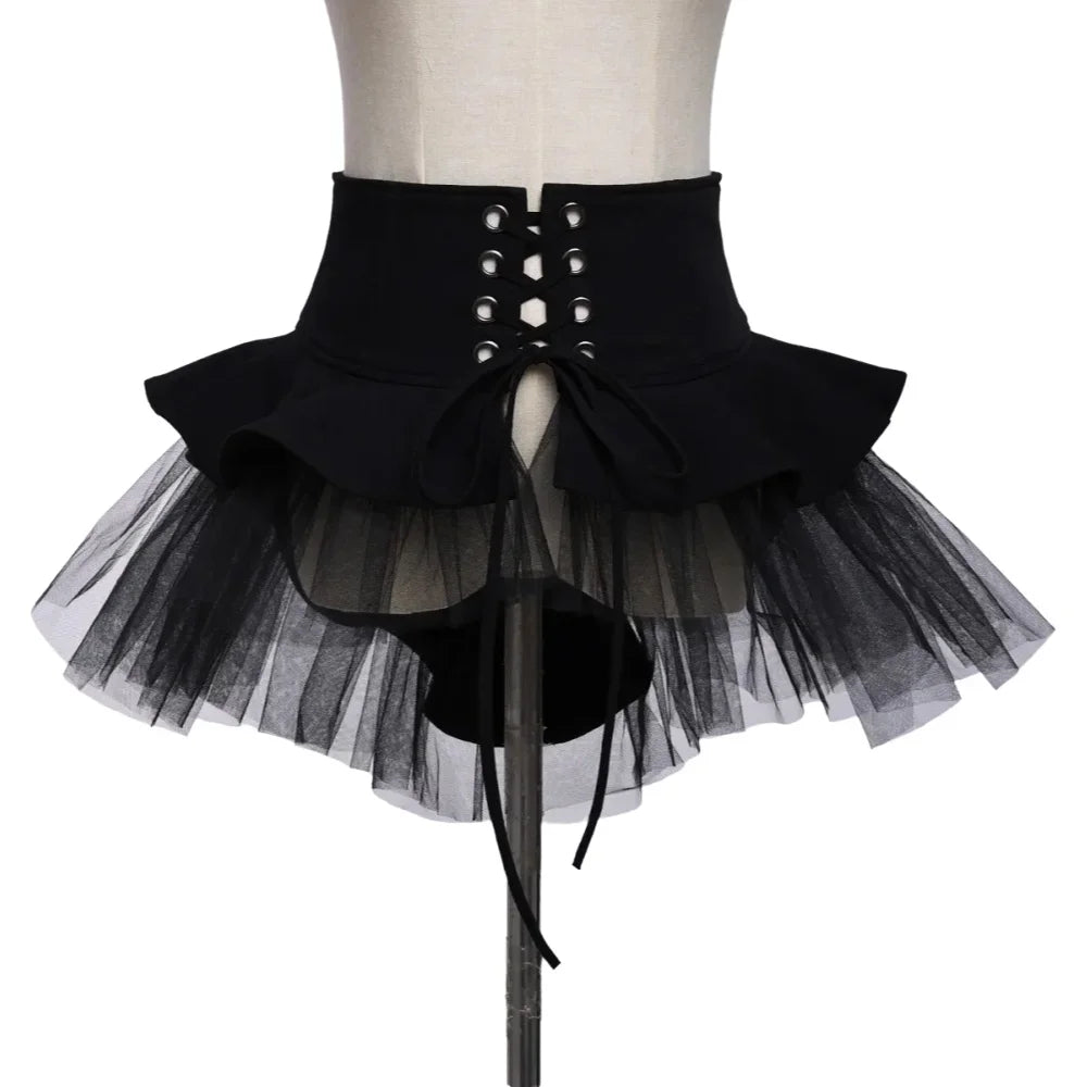 Gothic Corset Skirt With Tulle Detailing