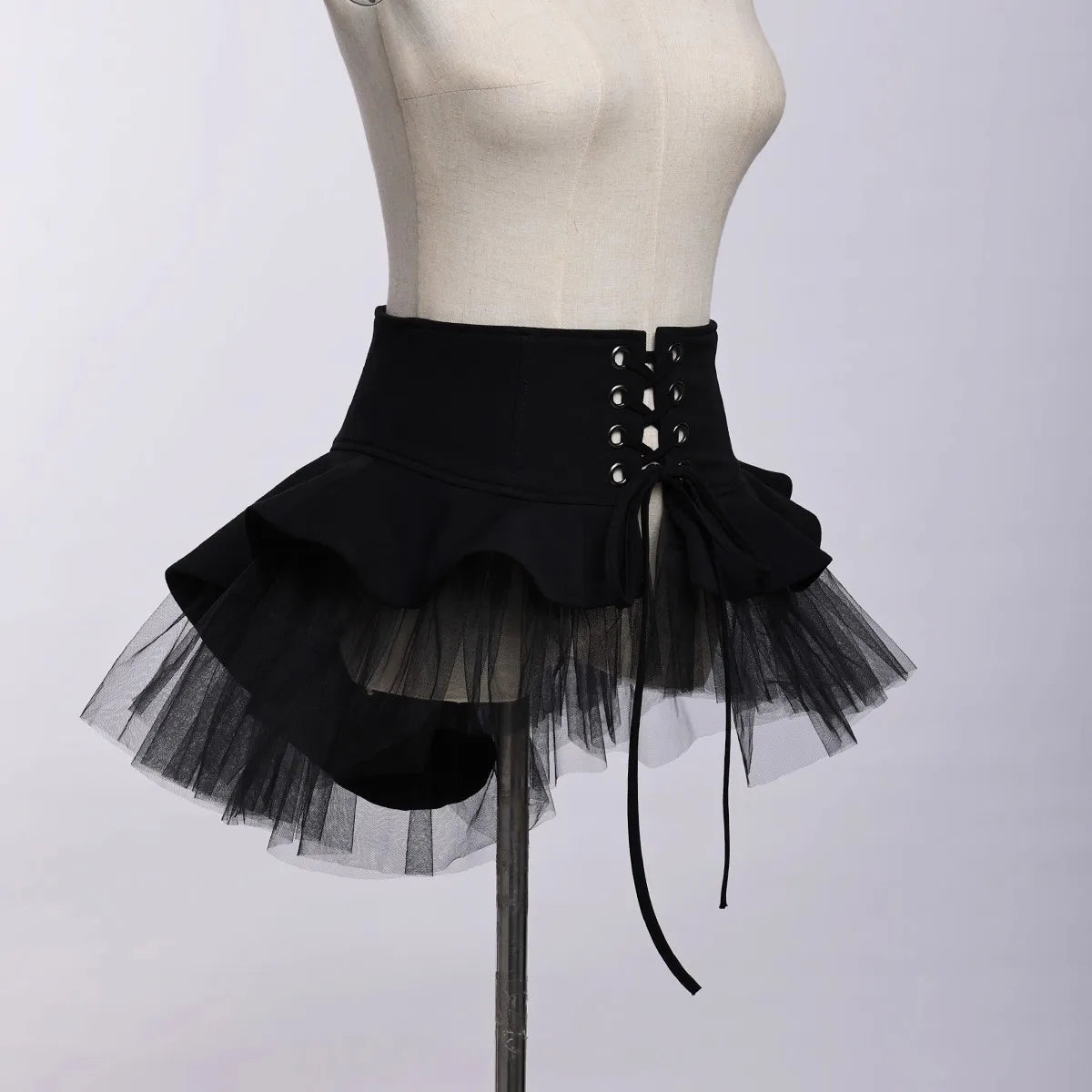 Gothic Corset Skirt With Tulle Detailing