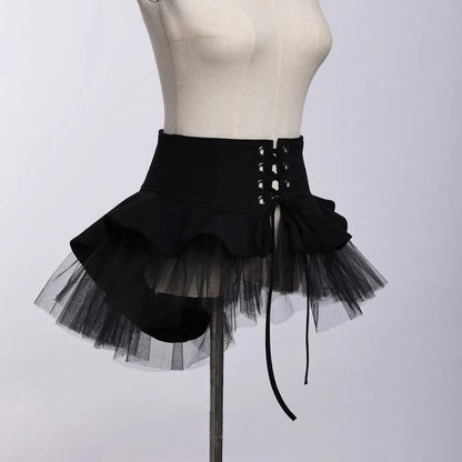 Gothic Corset Skirt With Tulle Detailing