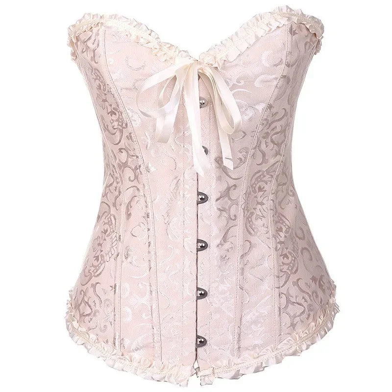 Elegant gothic lace up corset for women with intricate lace detailing and a flattering fit