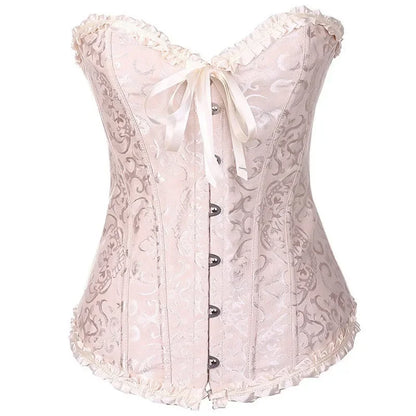 Elegant gothic lace up corset for women with intricate lace detailing and a flattering fit