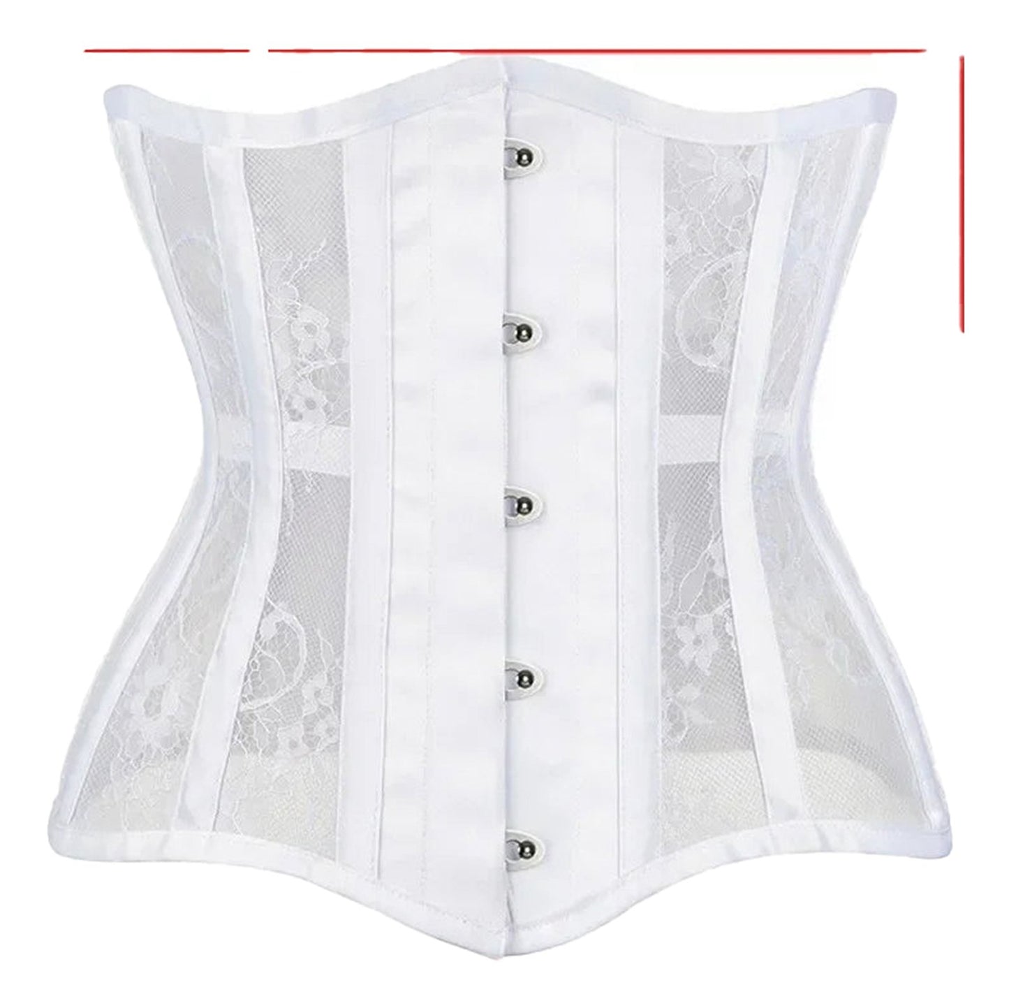Elegant gothic underbust corset for women featuring lace and a structured design for a flattering silhouette