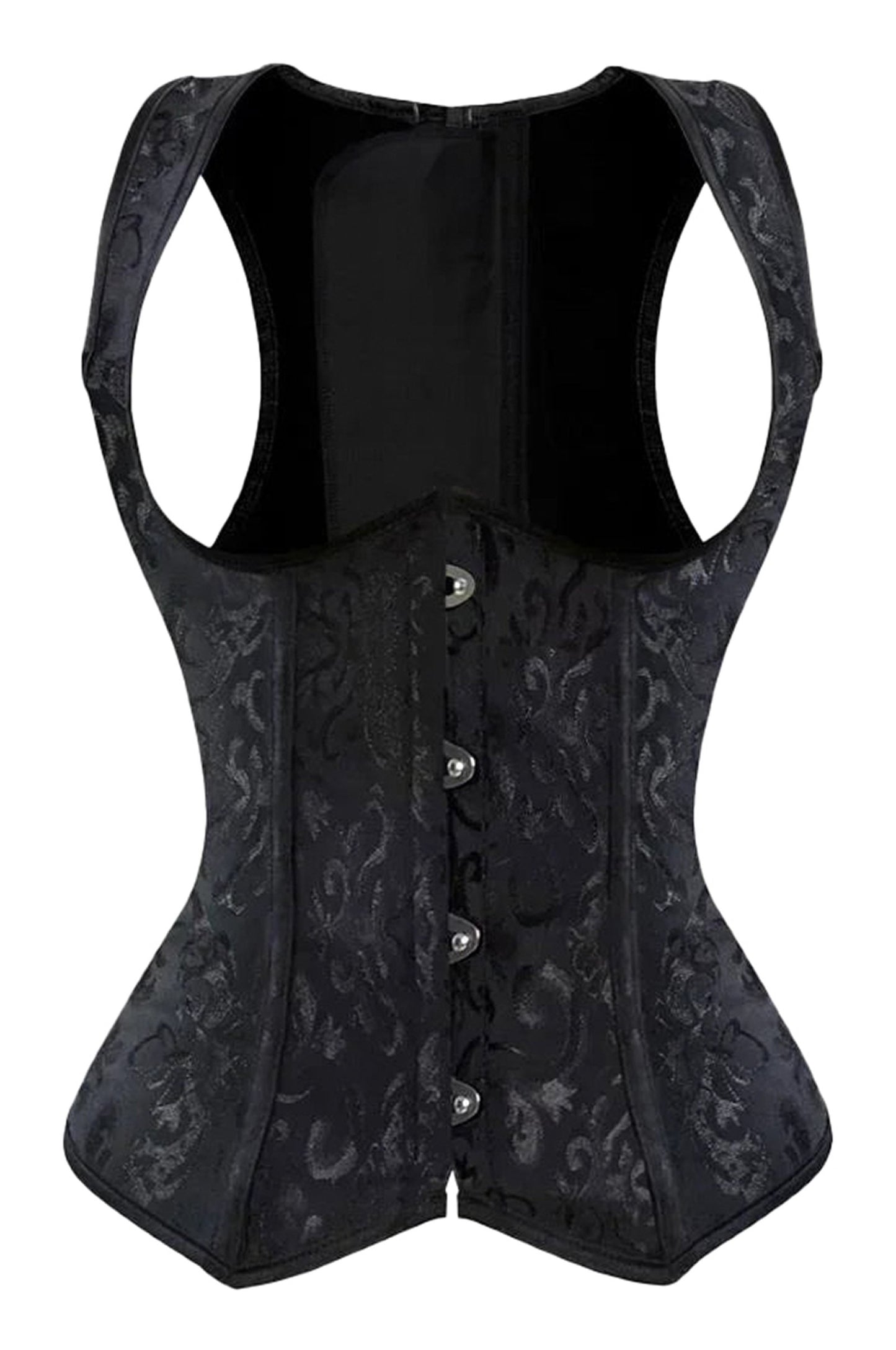 LuckeLadybug LLC Gothic underbust corset vest with elegant design and adjustable front clasps