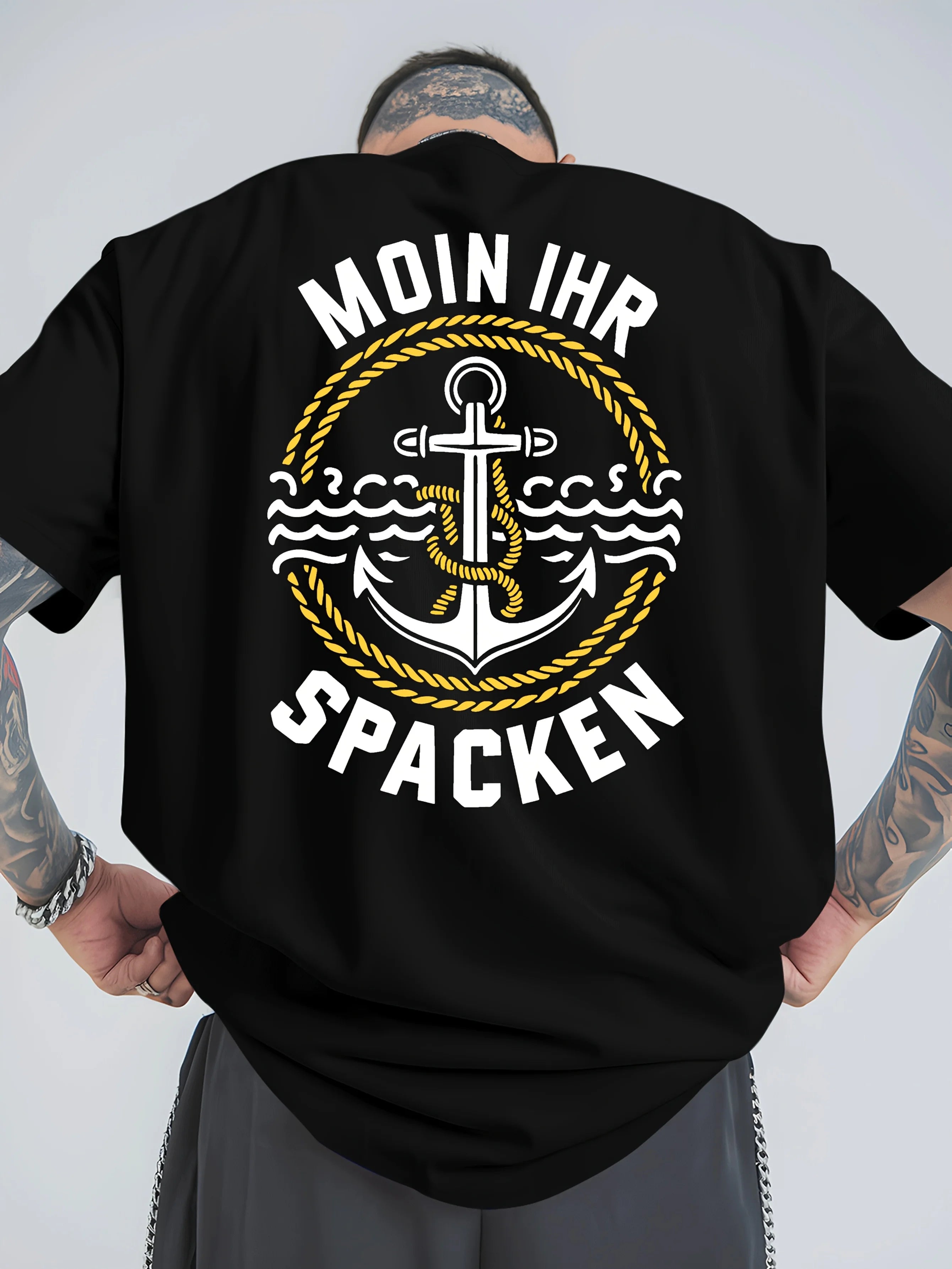 Graphic Men's T Shirt with Anchor Design