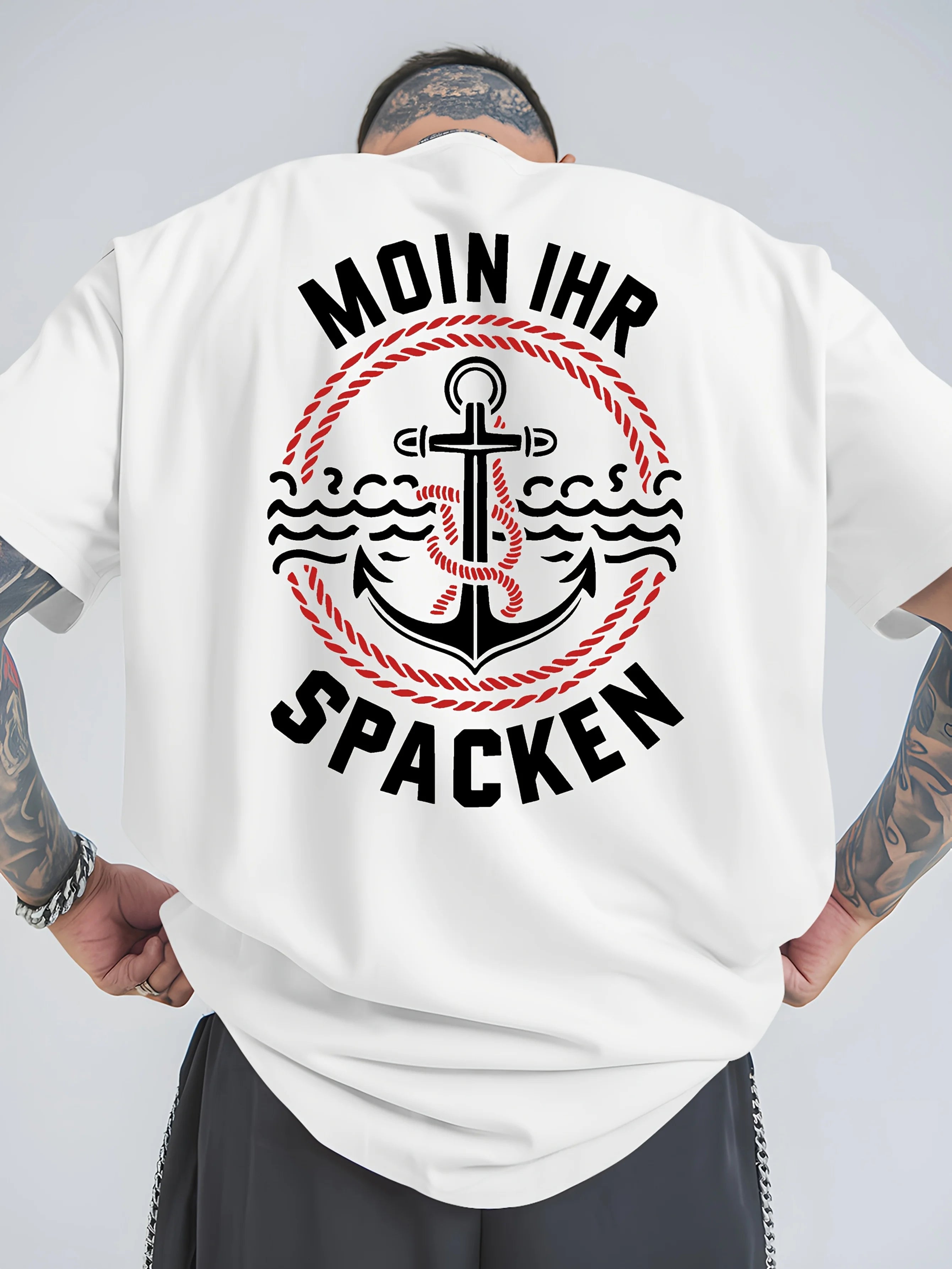 Graphic Men's T Shirt with Anchor Design