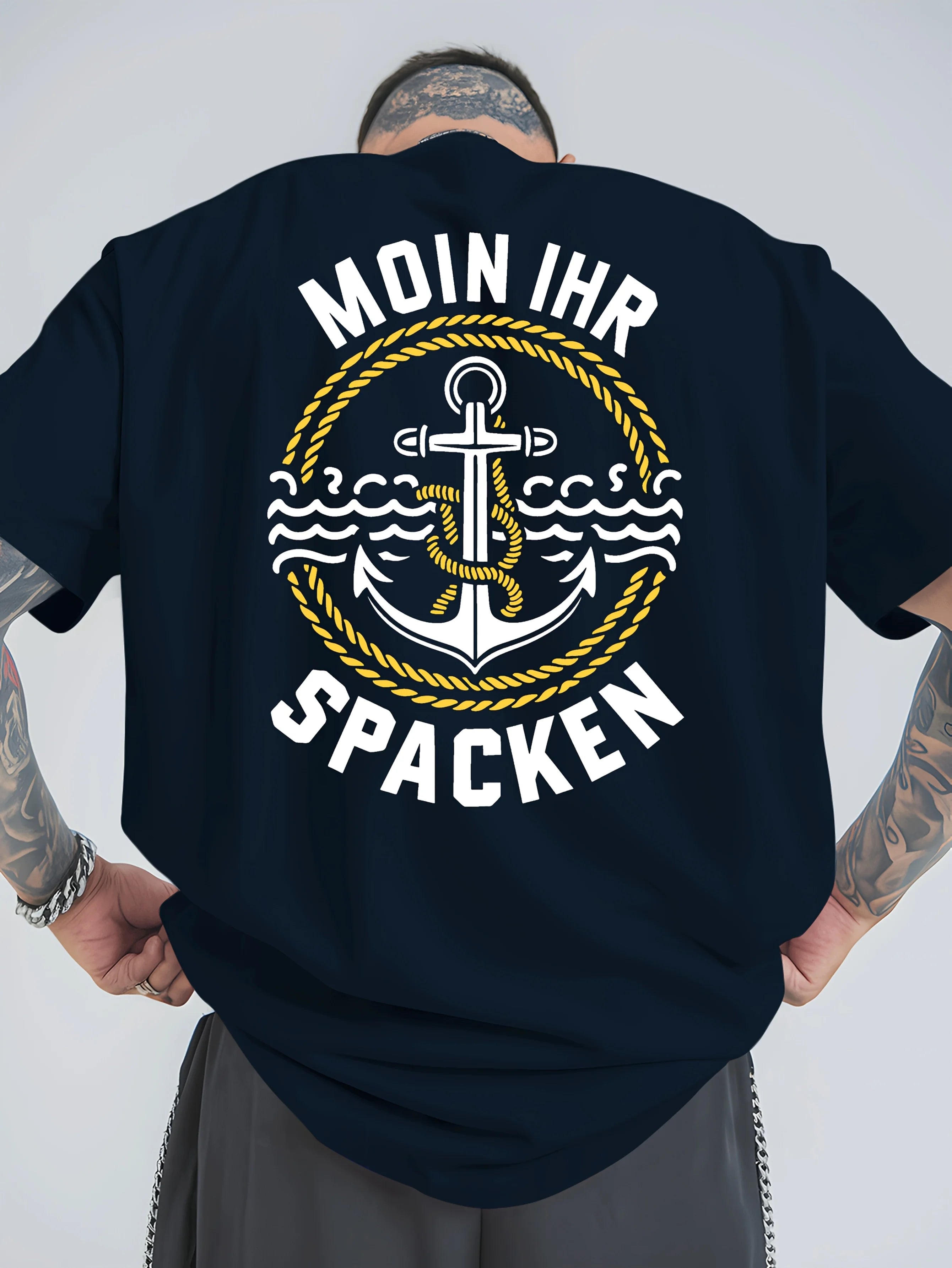 Graphic Men's T Shirt with Anchor Design