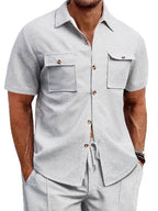 LuckeLadybug LLC stylish button-up shirt for men, perfect for casual wear or layering with graphic men's t shirt