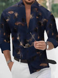 Navy graphic men's t shirt with floral design, perfect for casual outings or summer events