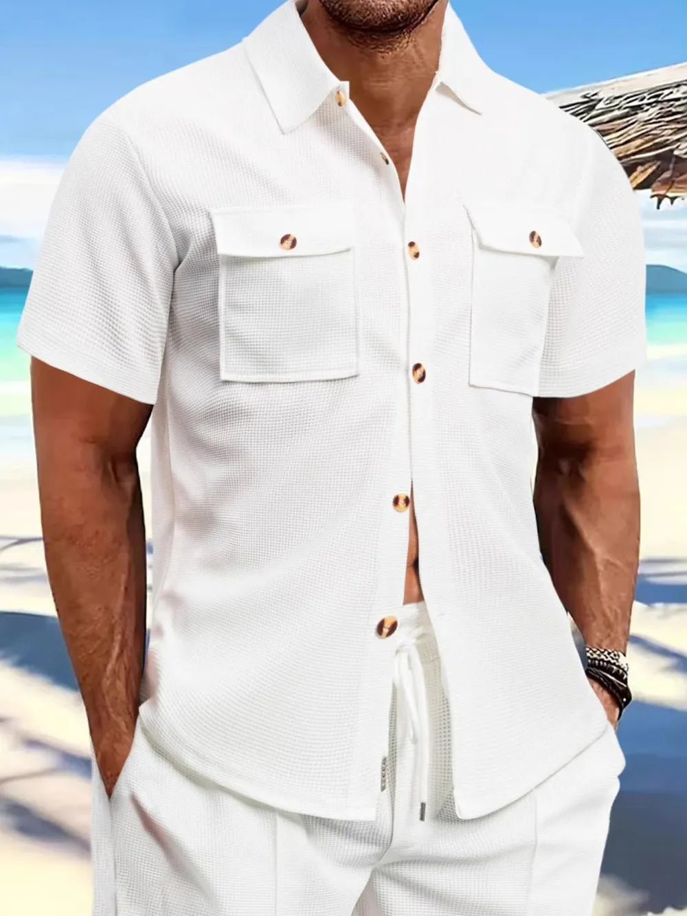 Stylish button-up shirt from LuckeLadybug LLC, perfect for pairing with a graphic men's t shirt.