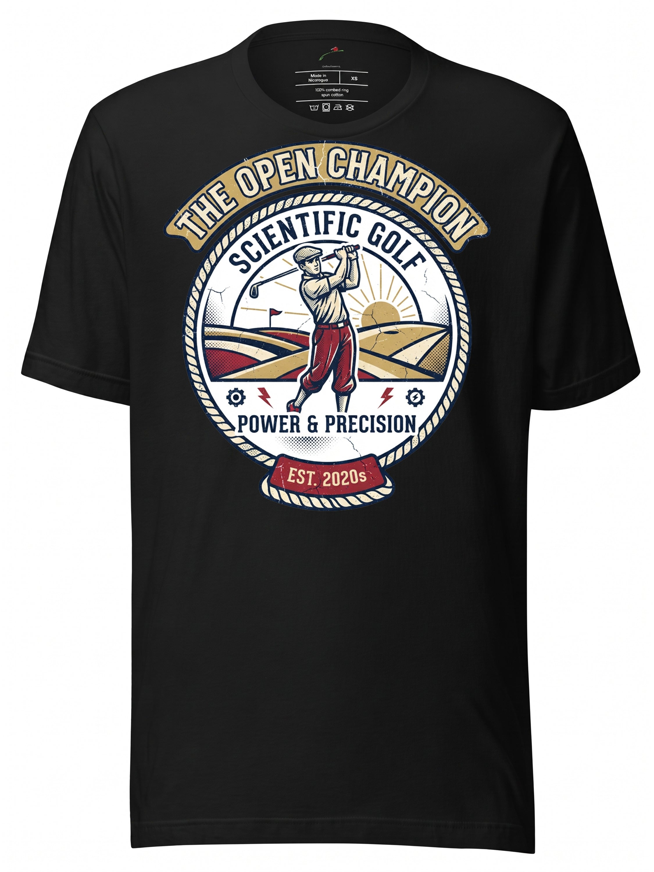 LuckeLadybug graphic tee clothing featuring The Open Champion golf design with power and precision emblem