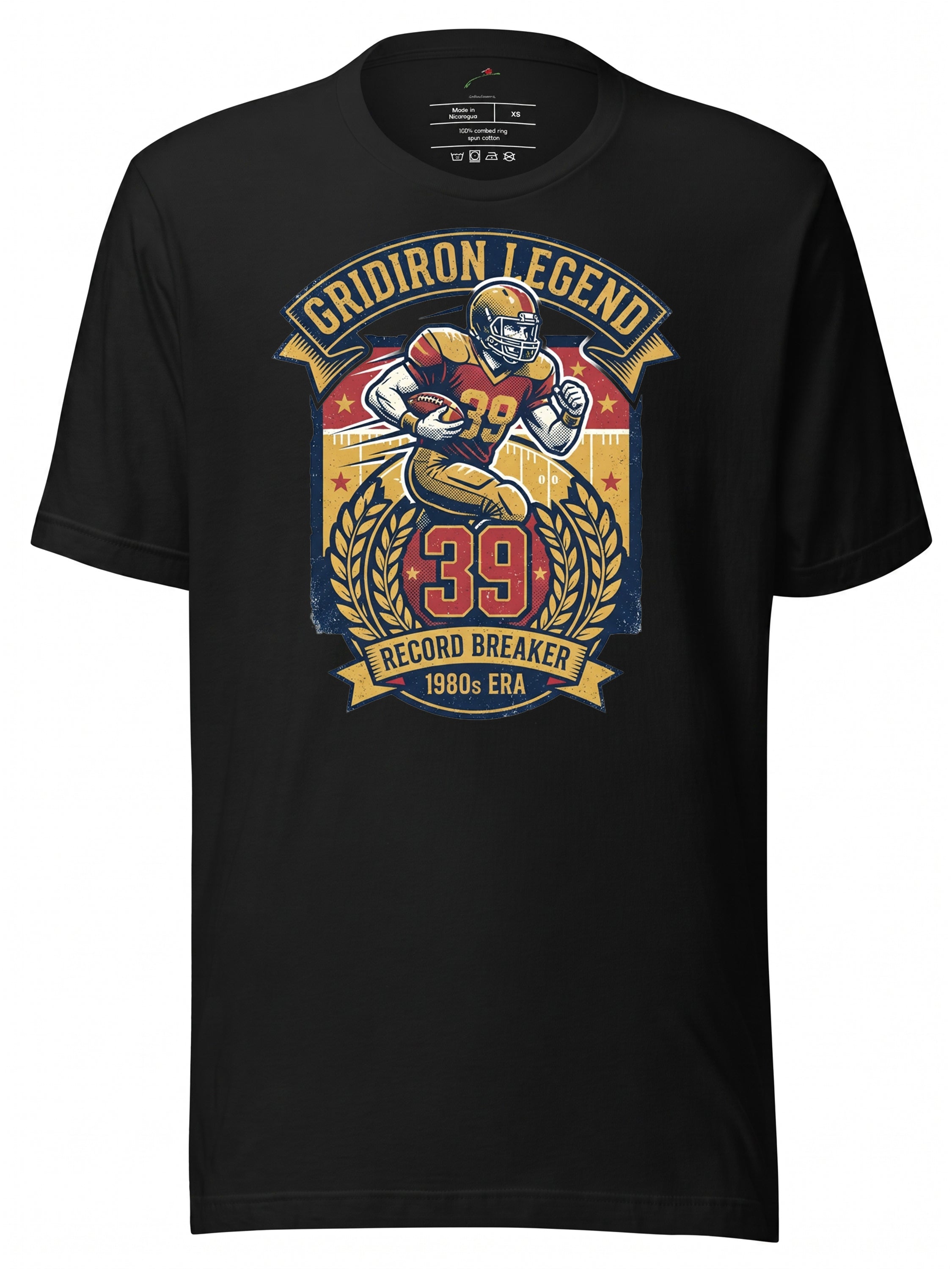 LuckeLadybug LLC Gridiron Legend Graphic Tee Clothing featuring a vintage football design