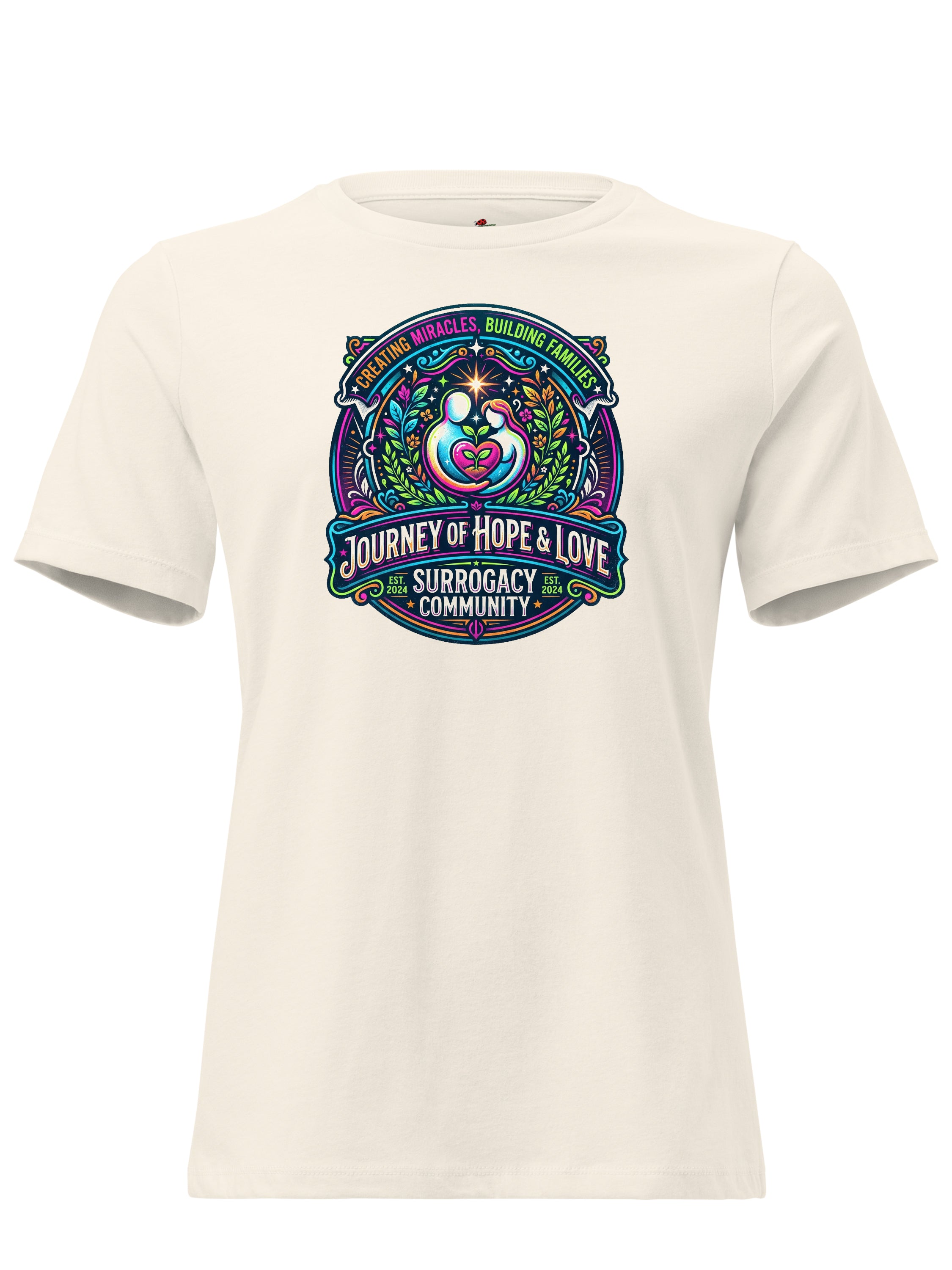 LuckeLadybug LLC Journey of Hope and Love Graphic Tee Clothing with Colorful Surrogacy Community Design