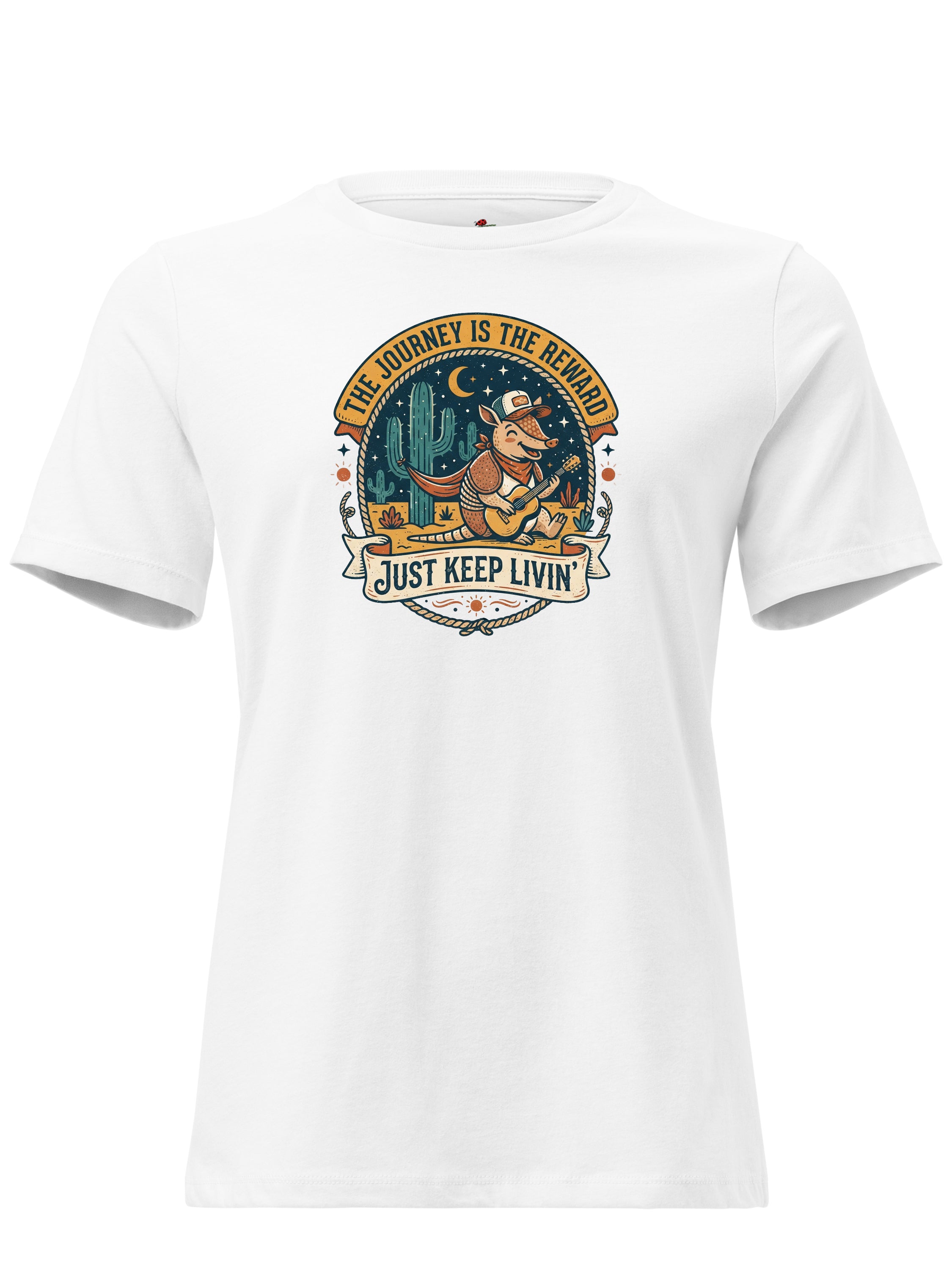 LuckeLadybug graphic tee clothing featuring a fun design with a motivational quote